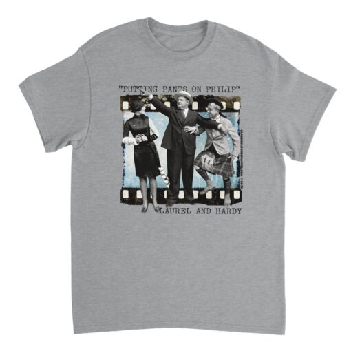 Laurel & Hardy Putting Pants on Philip T-Shirt
